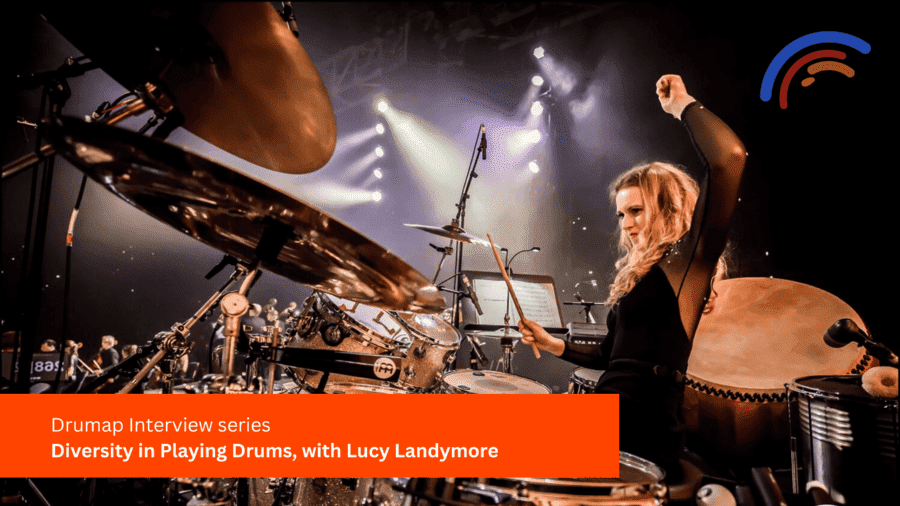 Lucy Landymore as she shares her journey through playing drums across