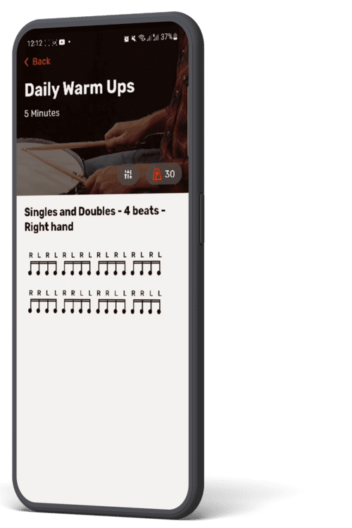The best app to learn drums, Drum Coach, download it in your App Store or Play Store