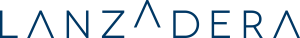 Lanzadera logo in blue and an arrow pointing to the sky, meaning business growth