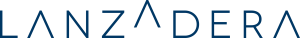Lanzadera logo in blue and an arrow pointing to the sky, meaning business growth