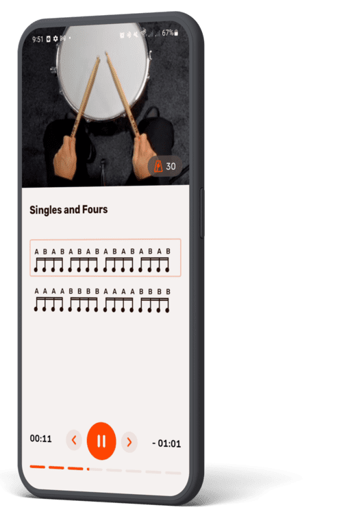 How to learn drums with our Drum Coach, Drum lessons online with our music app